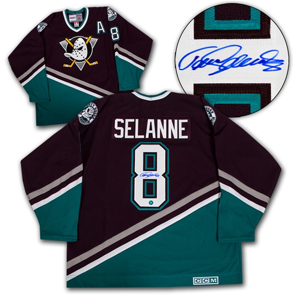 Teemu Selanne Anaheim Ducks Autographed Reebok Premier Hockey Jersey