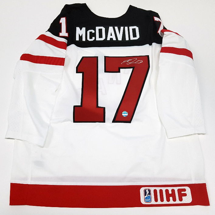Team Canada 2015 World Junior Champions Multi-Signed Framed Jersey -  McDavid, Nurse, Domi & More - NHL Auctions