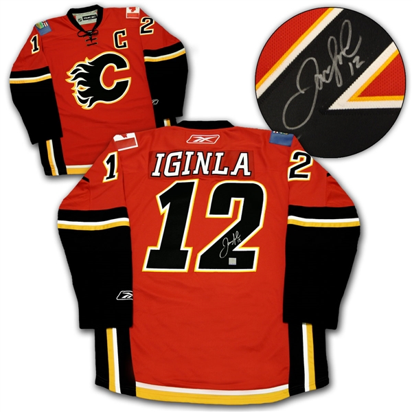 Jarome Iginla Calgary Flames Autographed Red Reebok Premier Hockey Jersey