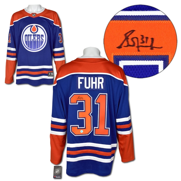 Grant Fuhr Edmonton Oilers Autographed Retro Alternate Fanatics Hockey Jersey