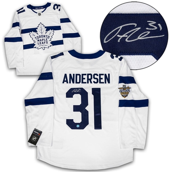 Frederik Andersen Toronto Maple Leafs Signed Stadium Series Fanatics Jersey