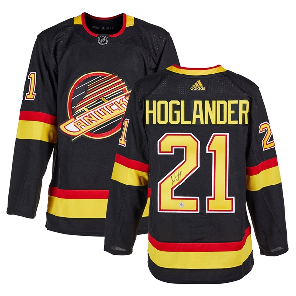 Nils Hoglander Vancouver Canucks Signed Black Alternate Adidas Jersey