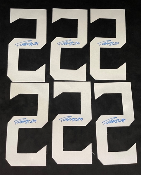 Patrik Laine Signed Lot of 6 Columbus Blue Jackets Alternate Jersey Numbers (Flawed)