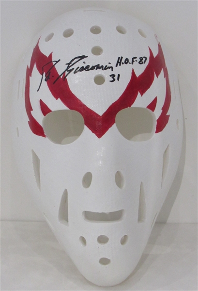 Ed Giacomin Signed Vintage Detroit Red Wings Goalie Mask with HOF Note