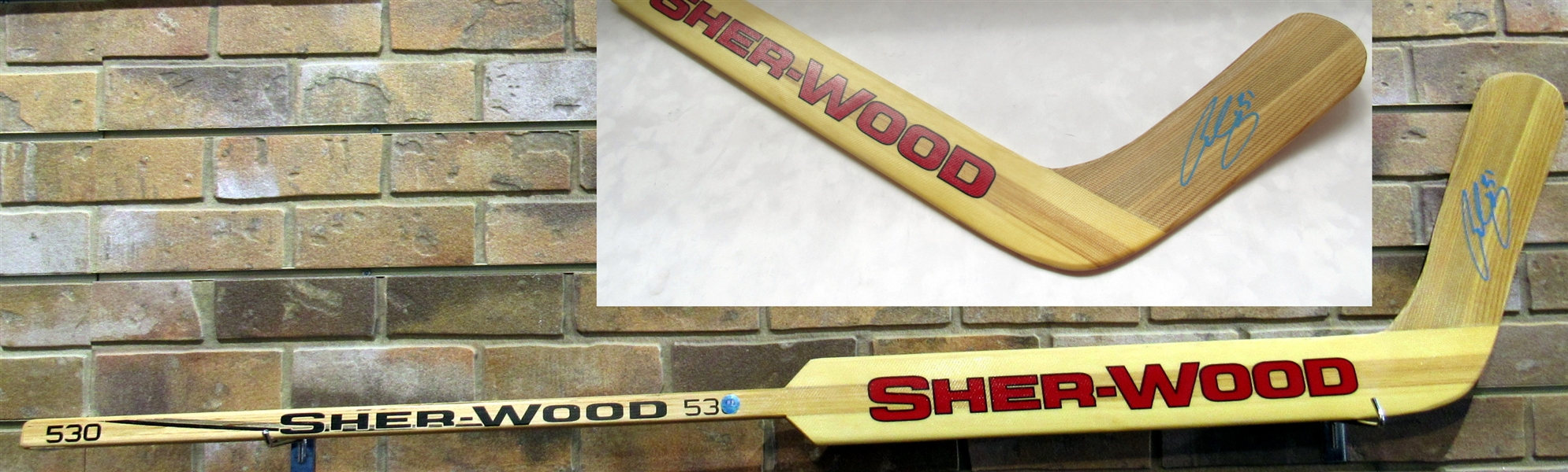 Curtis Joseph Autographed Sher-Wood Wood Goalie Stick - Toronto Maple Leafs