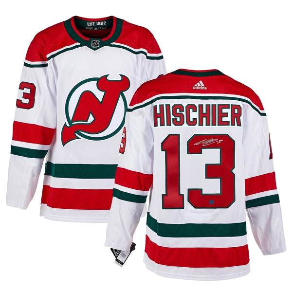 Nico Hischier New Jersey Devils Signed Alt Heritage Adidas Jersey