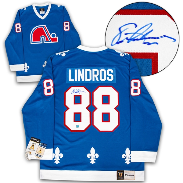 Eric Lindros Quebec Nordiques Signed Retro Fanatics Jersey
