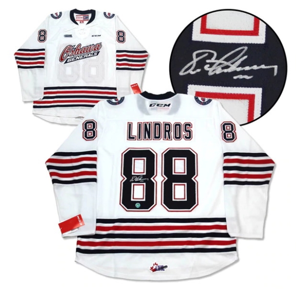Eric Lindros Oshawa Generals Signed White CHL CCM Jersey