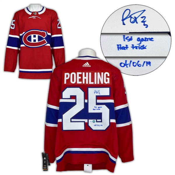 Ryan Poehling Montreal Canadiens Signed & Dated 1st Game Adidas Jersey