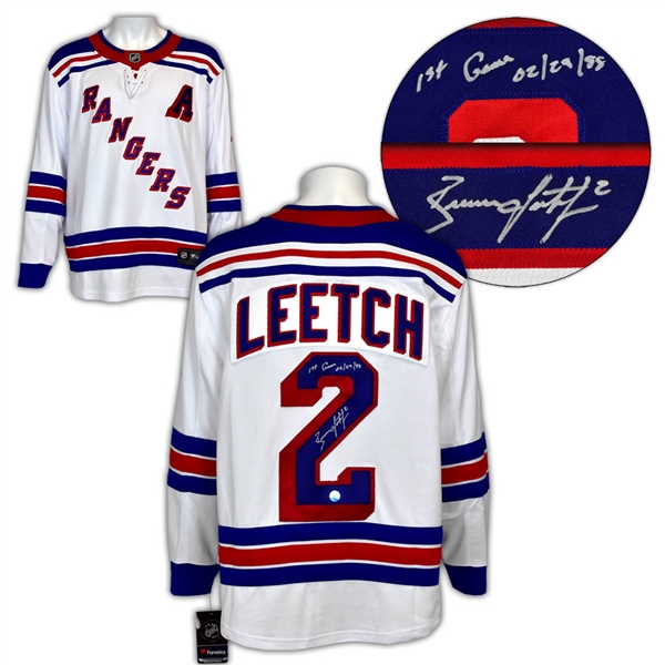 Brian Leetch New York Rangers Signed & Dated 1st NHL Game Fanatics Jersey