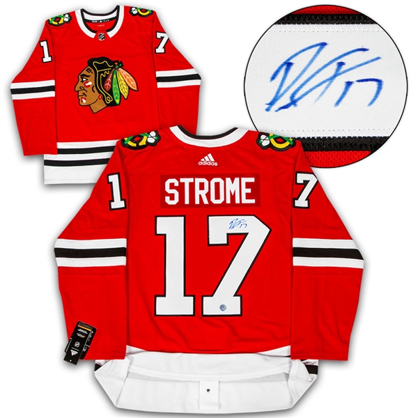 Dylan Strome Chicago Blackhawks Autographed Adidas Jersey