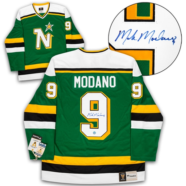 Mike Modano Minnesota North Stars Signed Retro Fanatics Jersey