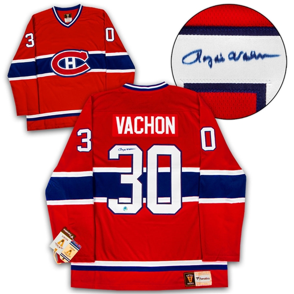 Rogie Vachon Montreal Canadiens Signed Retro Fanatics Jersey
