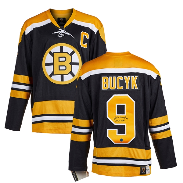Johnny Bucyk Boston Bruins Signed Retro Fanatics Jersey