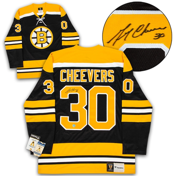 Gerry Cheevers Boston Bruins Signed Retro Fanatics Jersey