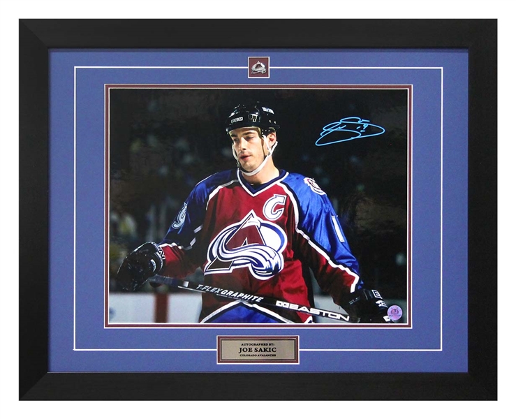 Joe Sakic Colorado Avalanche Autographed Hockey Intensity 26x32 Frame