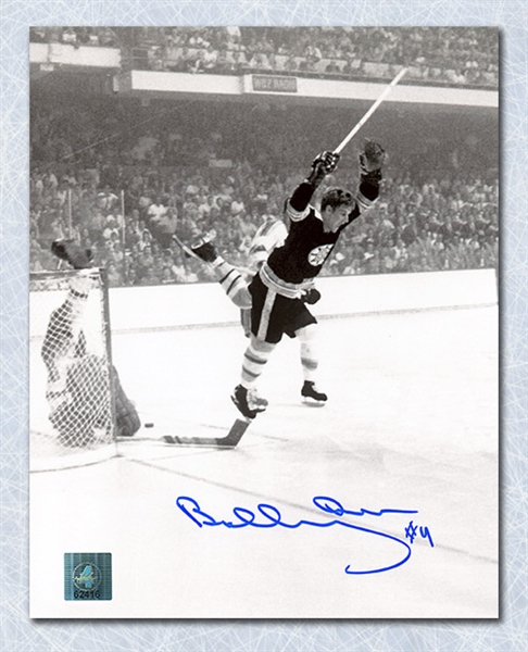 Bobby Orr Boston Bruins Autographed Vertical Winning Goal 8x10 Photo