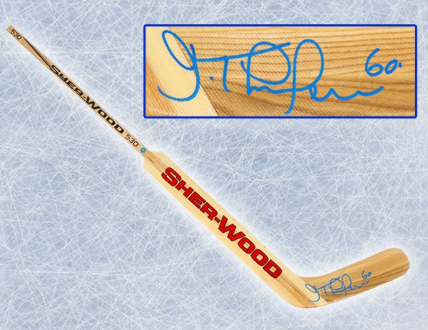 Jose Theodore Autographed Sher-Wood Wood Goalie Stick - Montreal Canadiens
