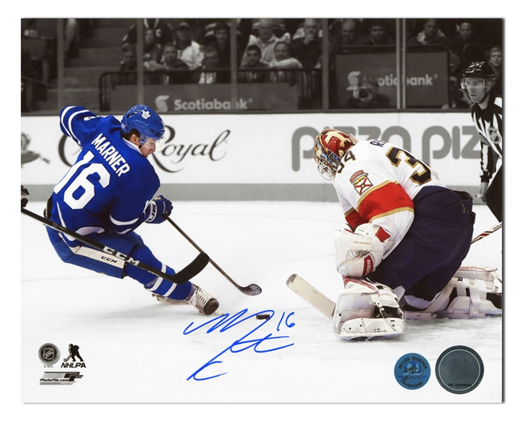 Mitch Marner Toronto Maple Leafs Autographed Rookie Breakaway Goal 8x10 Photo