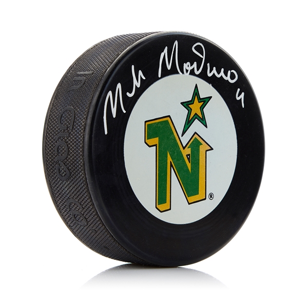 Mike Modano Minnesota North Stars Signed Hockey Puck