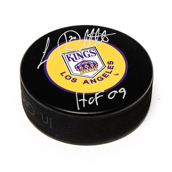Luc Robitaille Los Angeles Kings Autographed Rookie Hockey Puck with HOF Note