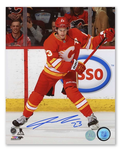 Sean Monahan Calgary Flames Autographed Retro Logo Hockey 8x10 Photo