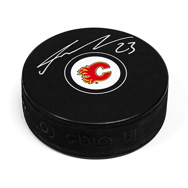 Sean Monahan Calgary Flames Autographed Hockey Puck