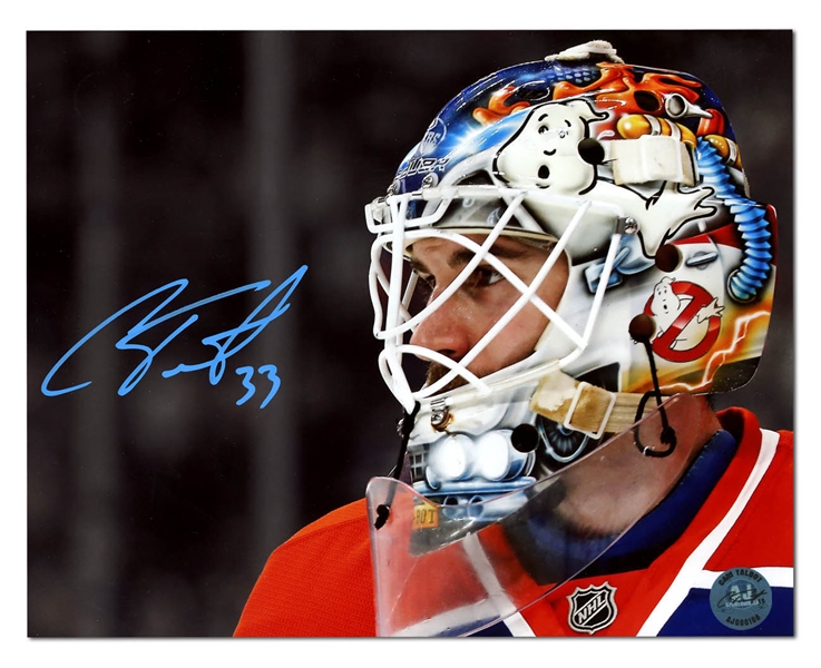 Cam Talbot Edmonton Oilers Autographed Ghostbusters Mask 8x10 Photo