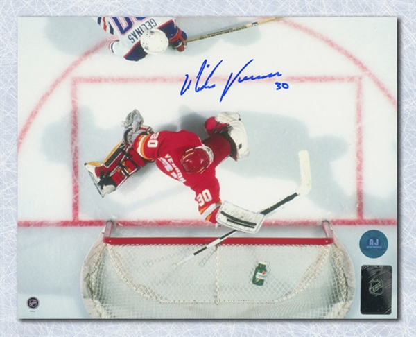 Mike Vernon Calgary Flames Autographed Overhead 8x10 Photo