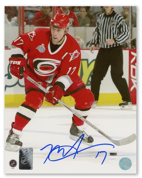 Rod BrindAmour Carolina Hurricanes Signed Cup Finals Action 8x10 Photo