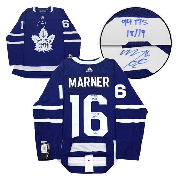 Mitch Marner Toronto Maple Leafs Signed & Noted 94 Point Adidas Jersey