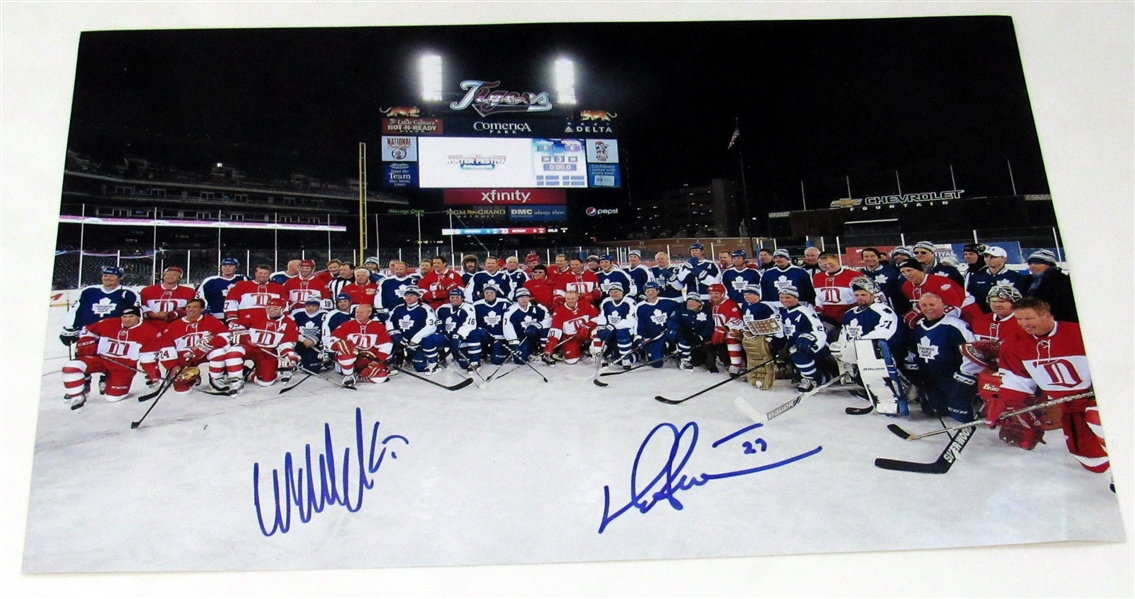 Wendel Clark + Darryl Sittler Signed 2013 NHL Winter Classic Alumni Game 9x14 Photo