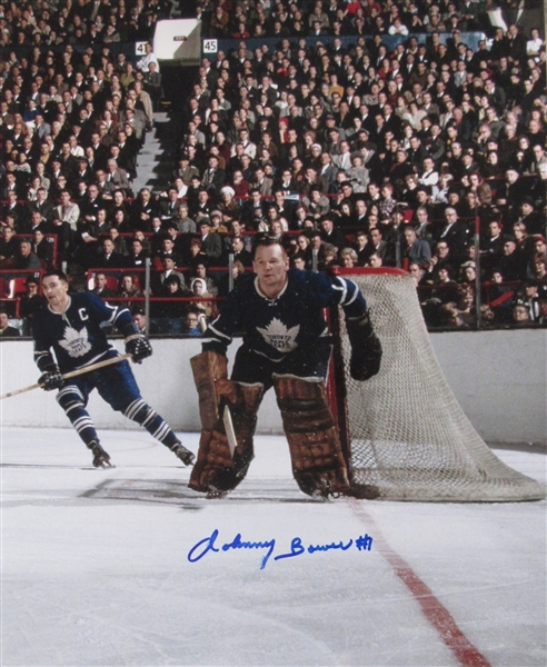 Johnny Bower Toronto Maple Leafs Autographed Gardens 11x14 Photo (Flawed)
