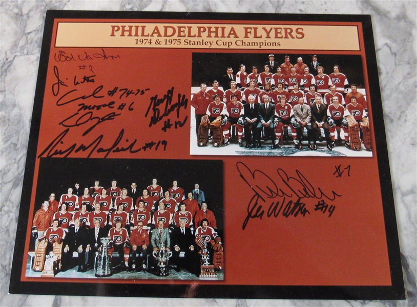 1975 Philadelphia Flyers Stanley Cup Team 8x10 Photo Signed by 7