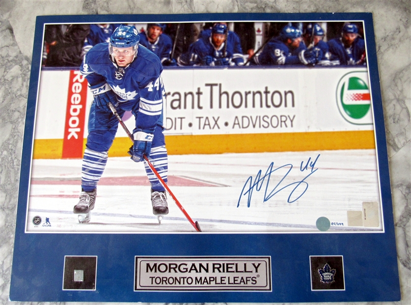 Morgan Rielly Toronto Maple Leafs Autographed 16x20 Photo Display #85/299 (Flawed)