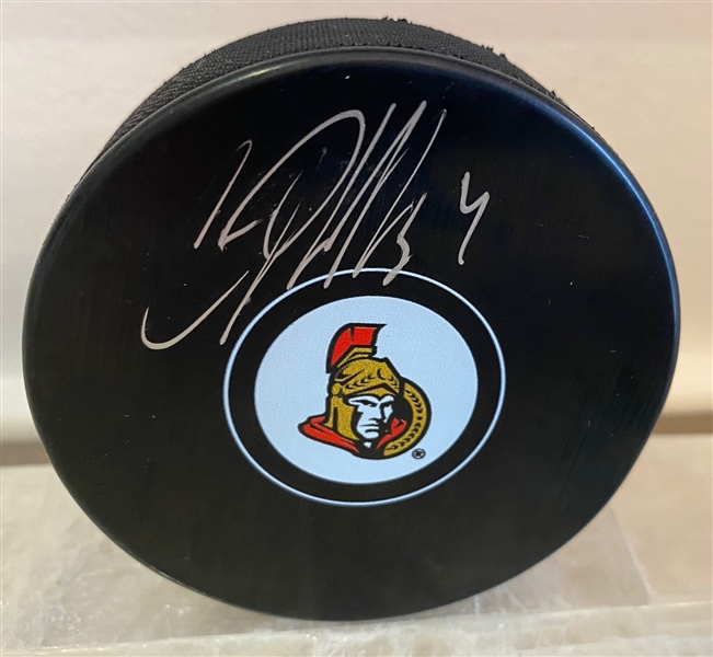Chris Phillips Ottawa Senators Autographed Hockey Puck (Flawed)