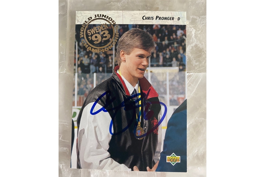 Chris Pronger Signed 1993 Upper Deck Canadian World Juniors Trading Card #591