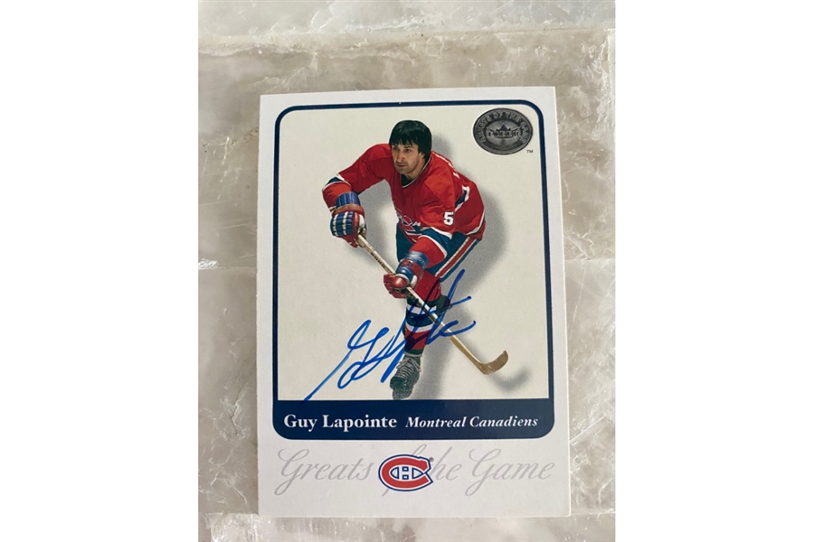 Guy Lapointe Montreal Canadiens Signed 2001 Fleer Trading Card #20