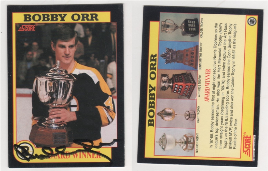 Bobby Orr Signed 1991-1992 Boston Bruins Score Insert AWARD WINNER Card
