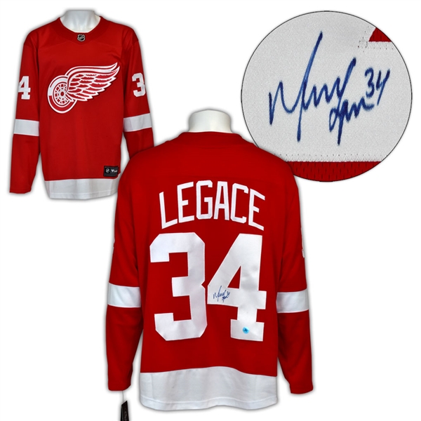 Manny Legace Detroit Red Wings Autographed Fanatics Jersey
