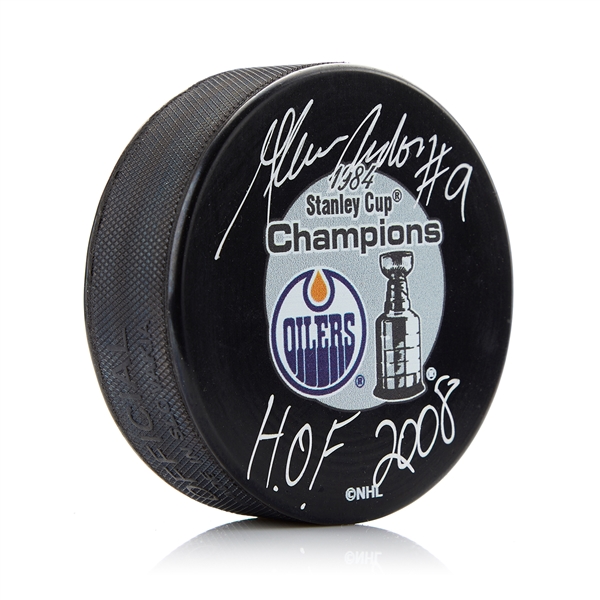 Glenn Anderson Edmonton Oilers Signed & Inscribed 1984 Stanley Cup Puck