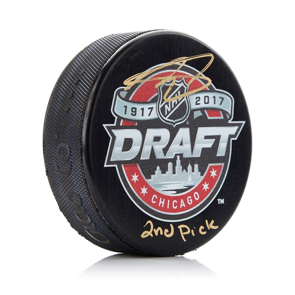 Nolan Patrick Signed 2017 NHL Entry Draft Puck with 2nd Pick Note