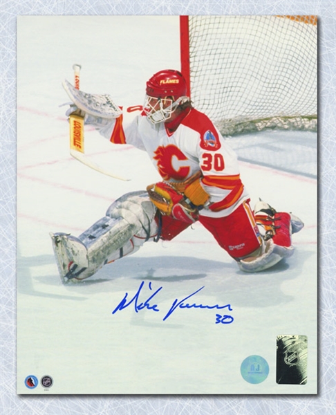 Mike Vernon Calgary Flames Autographed 1989 Stanley Cup Finals 8x10 Photo
