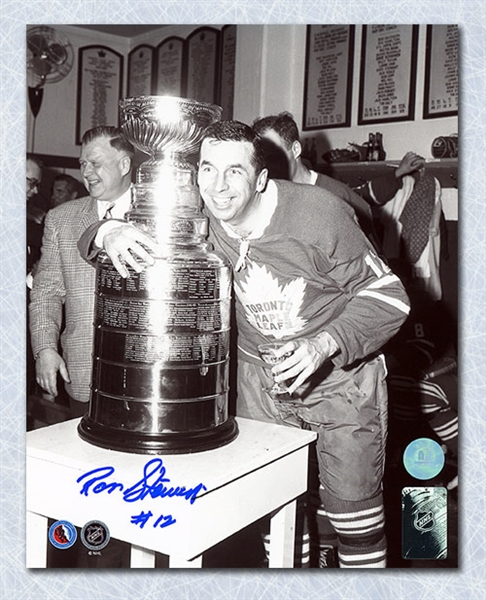 Ron Stewart Toronto Maple Leafs Autographed Stanley Cup 8x10 Photo