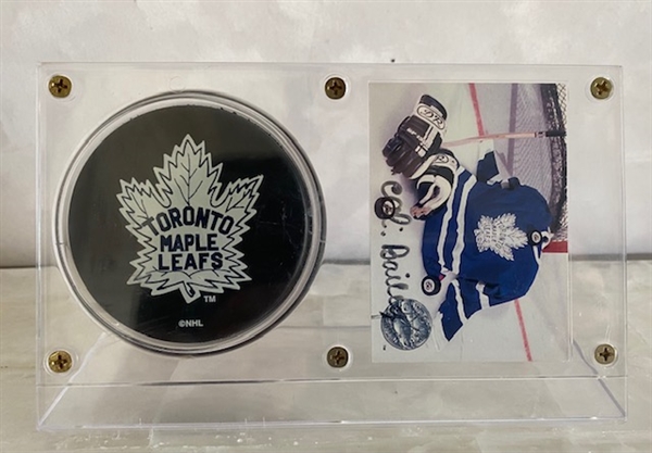 Ace Bailey Signed Rare Toronto Maple Leafs Hockey Trading Card in Puck/Card Holder