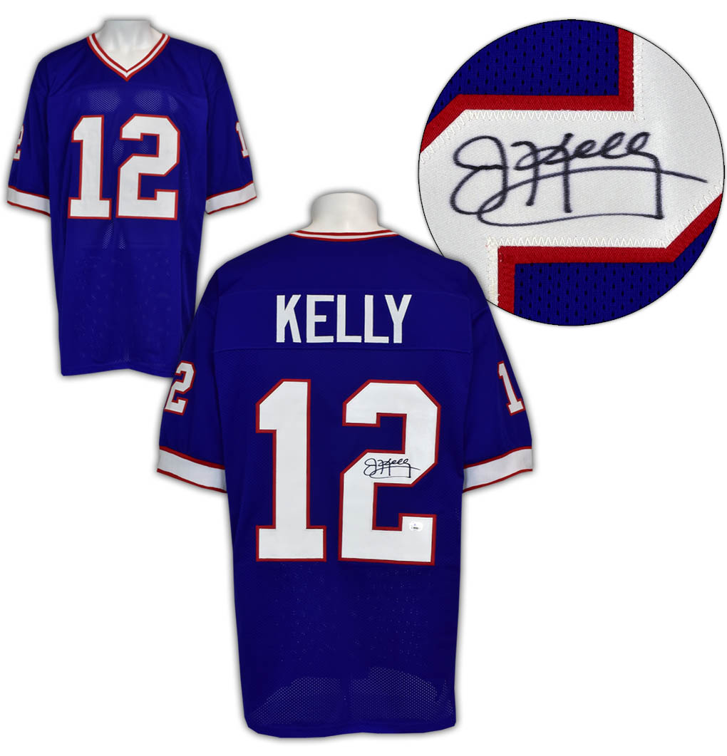 Lot Detail Jim Kelly Autographed Buffalo Bills Style Blue Football Jersey