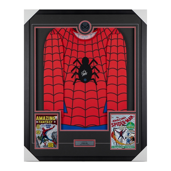 Stan Lee Autographed Spider-Man Amazing Fantasy Comic Book Costume 35x43 Frame