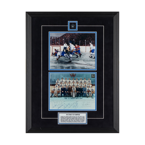 1951 Toronto Maple Leafs Stanley Cup Team Signed 20x26 Frame (Flawed)