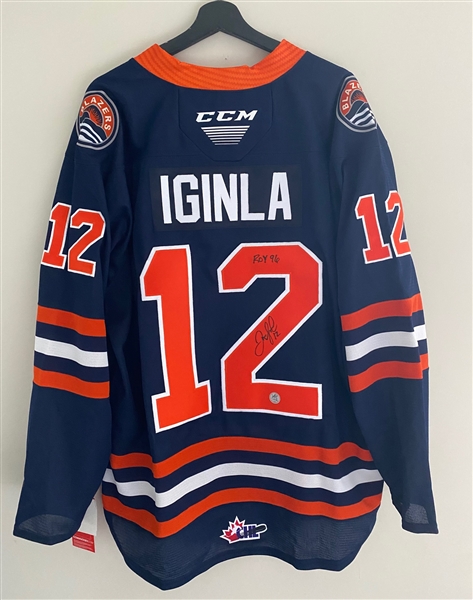 Jarome Iginla Kamloops Blazers CHL Signed CCM Jersey (Flawed)