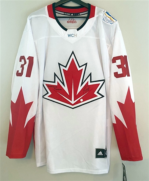 Carey Price Signed Team Canada World Cup of Hockey Adidas Jersey + WCOH 2016 Champion Note